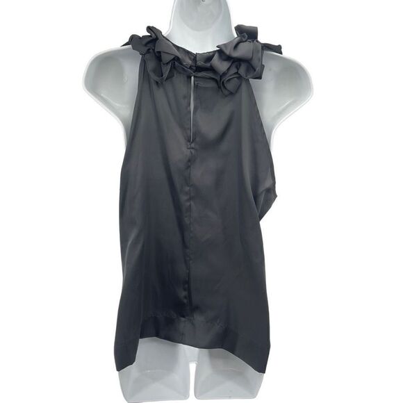 Violet & Claire Womens Blouse Top Sleeveless Ruffled Pleated Gray Size Medium - Picture 2 of 13